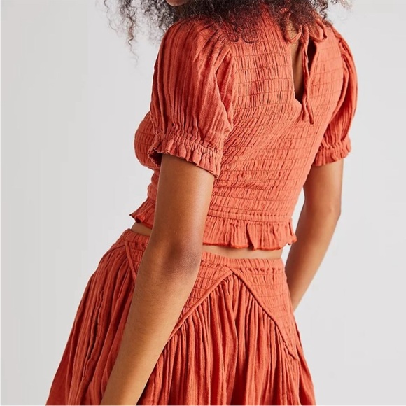 Free People A Sight To See Set Crop Top Shorts Skirt Set NWT - Picture 4 of 17